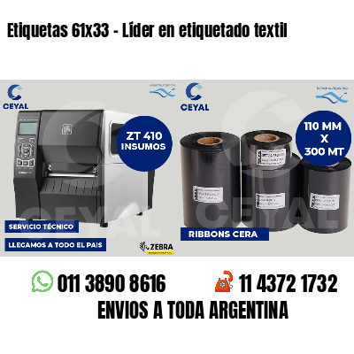 Etiquetas 61x33 - Líder en etiquetado textil