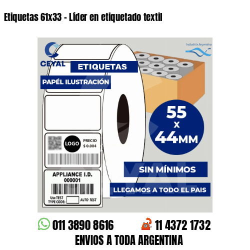 Etiquetas 61×33 – Líder en etiquetado textil