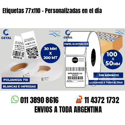 Etiquetas 77x110 - Personalizadas en el día