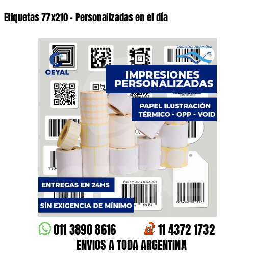 Etiquetas 77x210 - Personalizadas en el día