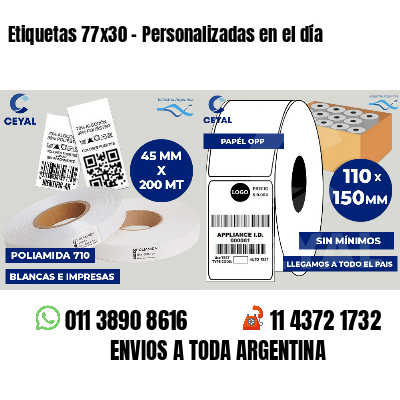 Etiquetas 77x30 - Personalizadas en el día