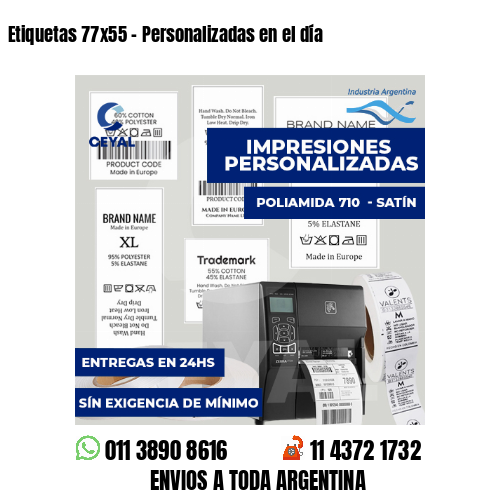 Etiquetas 77x55 - Personalizadas en el día