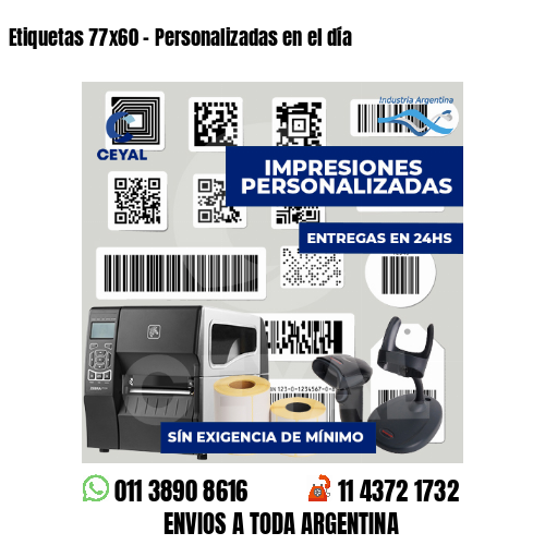 Etiquetas 77x60 - Personalizadas en el día