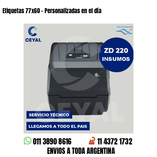 Etiquetas 77x60 - Personalizadas en el día