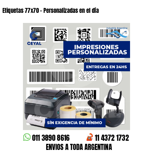 Etiquetas 77x70 - Personalizadas en el día
