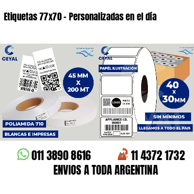 Etiquetas 77x70 - Personalizadas en el día