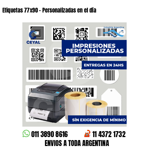 Etiquetas 77x90 - Personalizadas en el día