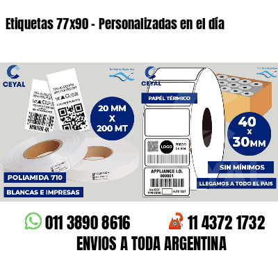 Etiquetas 77x90 - Personalizadas en el día