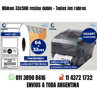 Ribbon 33x500 resina doble - Todos los rubros