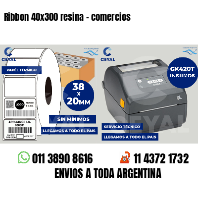 Ribbon 40x300 resina - comercios