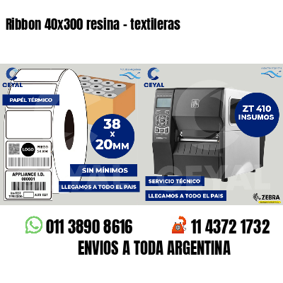 Ribbon 40x300 resina - textileras