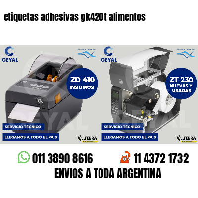 etiquetas adhesivas gk420t alimentos