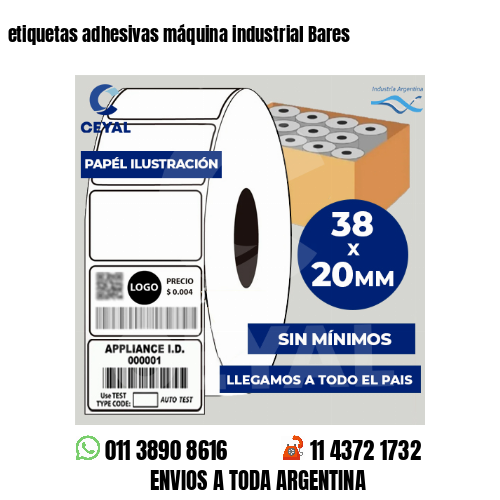 etiquetas adhesivas máquina industrial Bares