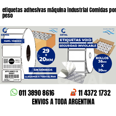 etiquetas adhesivas máquina industrial Comidas por peso