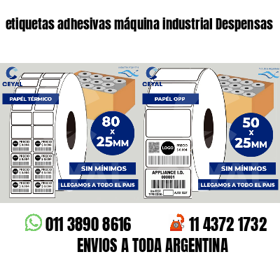 etiquetas adhesivas máquina industrial Despensas
