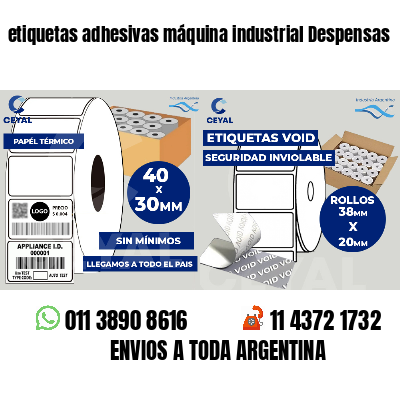 etiquetas adhesivas máquina industrial Despensas