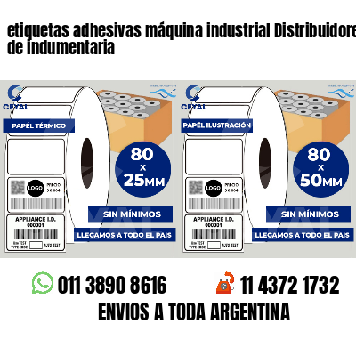 etiquetas adhesivas máquina industrial Distribuidores de indumentaria