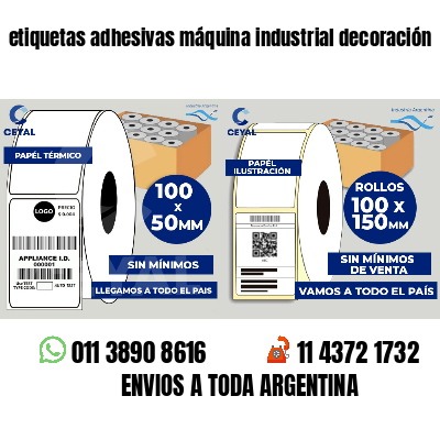 etiquetas adhesivas máquina industrial decoración