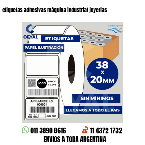 etiquetas adhesivas máquina industrial joyerias