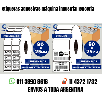 etiquetas adhesivas máquina industrial lenceria