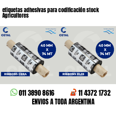 etiquetas adhesivas para codificación stock Agricultores