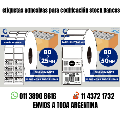 etiquetas adhesivas para codificación stock Bancos