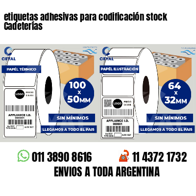 etiquetas adhesivas para codificación stock Cadeterías