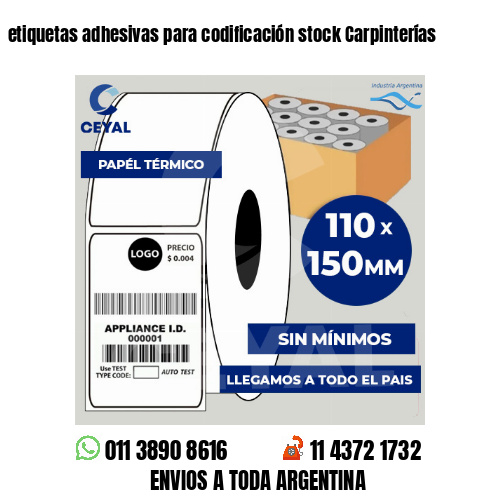 etiquetas adhesivas para codificación stock Carpinterías