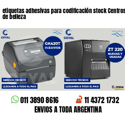 etiquetas adhesivas para codificación stock Centros de belleza