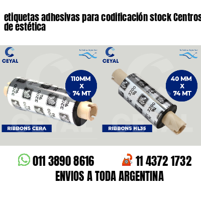 etiquetas adhesivas para codificación stock Centros de estética