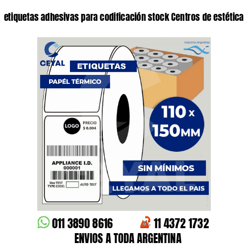 etiquetas adhesivas para codificación stock Centros de estética