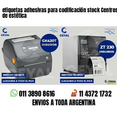 etiquetas adhesivas para codificación stock Centros de estética