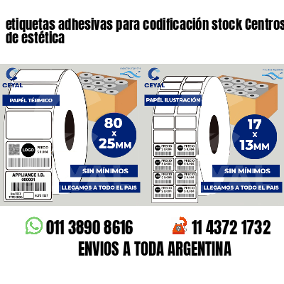 etiquetas adhesivas para codificación stock Centros de estética