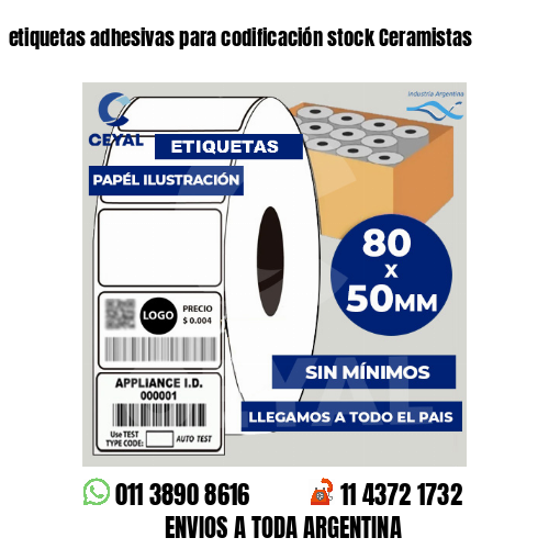 etiquetas adhesivas para codificación stock Ceramistas