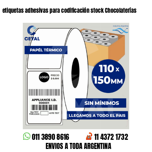 etiquetas adhesivas para codificación stock Chocolaterías
