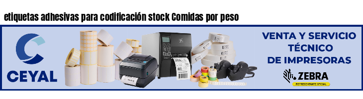 etiquetas adhesivas para codificación stock Comidas por peso