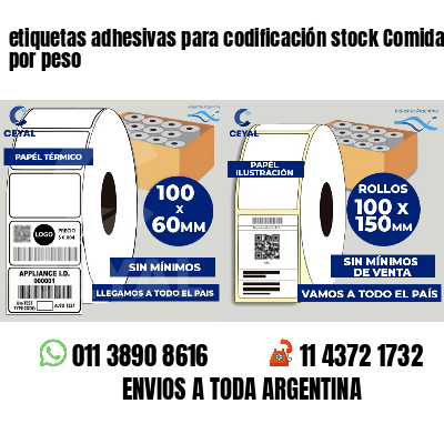 etiquetas adhesivas para codificación stock Comidas por peso