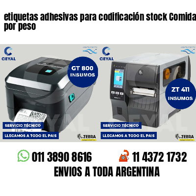 etiquetas adhesivas para codificación stock Comidas por peso