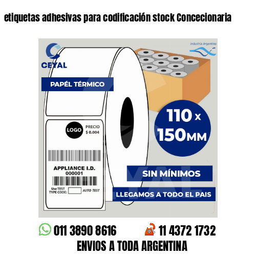 etiquetas adhesivas para codificación stock Concecionaria