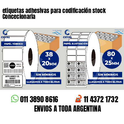 etiquetas adhesivas para codificación stock Concecionaria