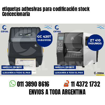 etiquetas adhesivas para codificación stock Concecionaria