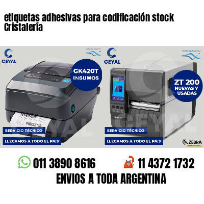 etiquetas adhesivas para codificación stock Cristalería