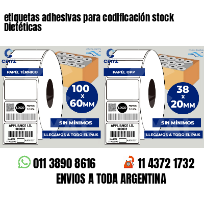 etiquetas adhesivas para codificación stock Dietéticas
