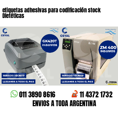 etiquetas adhesivas para codificación stock Dietéticas