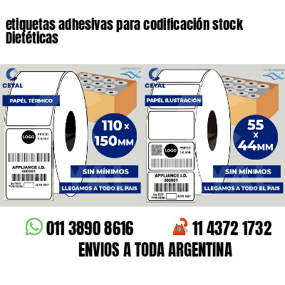 etiquetas adhesivas para codificación stock Dietéticas