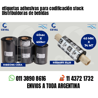 etiquetas adhesivas para codificación stock Distribuidoras de bebidas