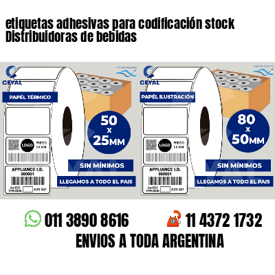 etiquetas adhesivas para codificación stock Distribuidoras de bebidas