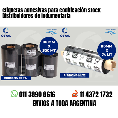 etiquetas adhesivas para codificación stock Distribuidores de indumentaria