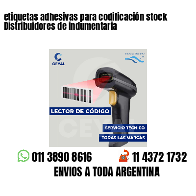 etiquetas adhesivas para codificación stock Distribuidores de indumentaria