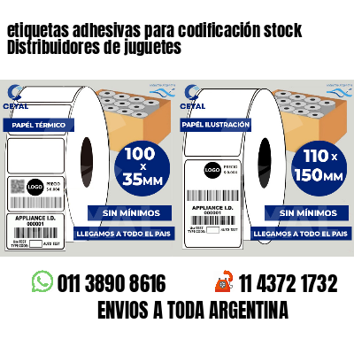 etiquetas adhesivas para codificación stock Distribuidores de juguetes